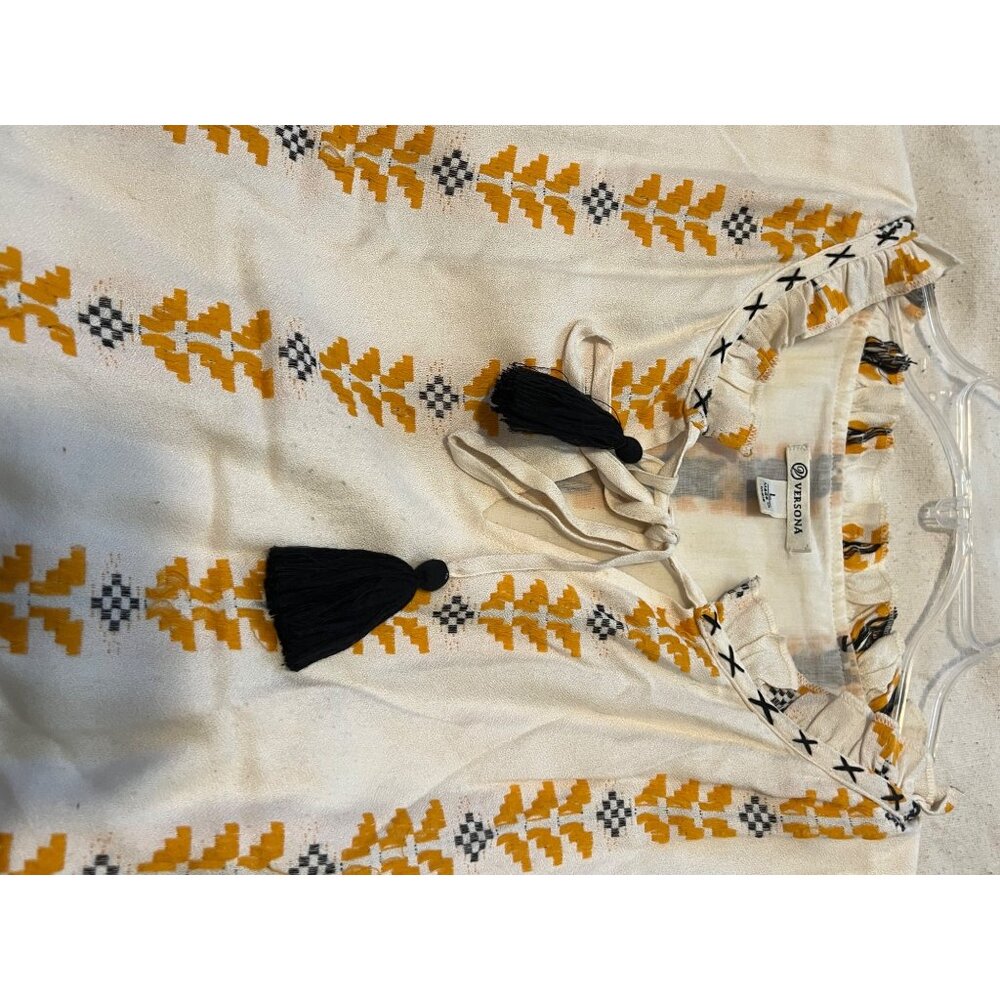 Versona Large Tank Dress Aztec Tassels Maxi Lined Tiered Career festival Comfort - Picture 14 of 16